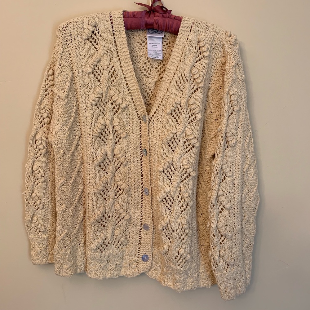 Laura Ashley creamy yellow textured sweater